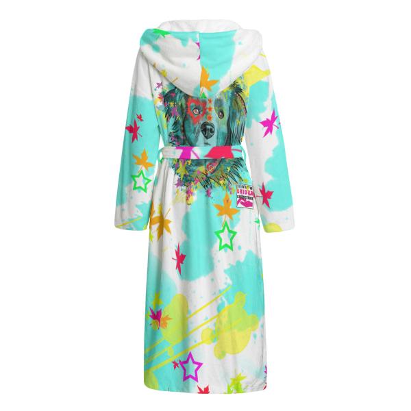 Bunter Bademantel Krümel aus Flanell – flauschig & farbenfroh, Größen S–2XL